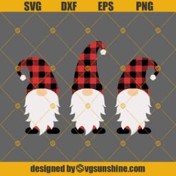 Gnomes Christmas SVG, Gnome SVG, Buffalo Plaid Gnomes SVG PNG DXF EPS