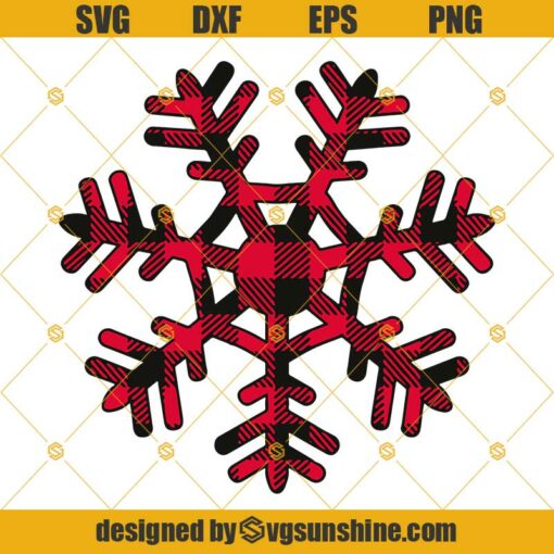 Snowflake SVG, Buffalo Plaid Snowflake SVG, Christmas SVG, Plaid SVG, Buffalo Plaid SVG PNG DXF EPS