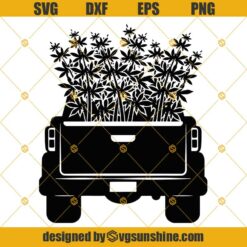 Cannabis Farm Truck SVG PNG DXF EPS Cut Files Clipart Cricut
