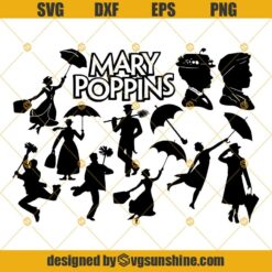 Mary Poppins SVG Bundle, Mary Poppins SVG PNG DXF EPS Cut Files Clipart Cricut