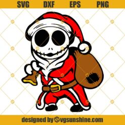 Jack Santa Claus SVG, Jack Skellington Christmas SVG, Santa Jack SVG, Christmas SVG PNG DXF EPS