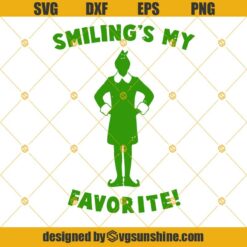 Buddy Elf Movie SVG, Smiling’s My Favorite SVG PNG DXF EPS Cut Files Clipart Cricut
