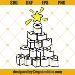 Toilet Paper Christmas SVG, Christmas Tree SVG, Quarantine Christmas SVG PNG DXF EPS Cut Files Clipart Cricut