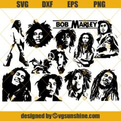 Bob Marley Weed Leaf Svg, Bob Marley Singer Svg, Cannabis Svg