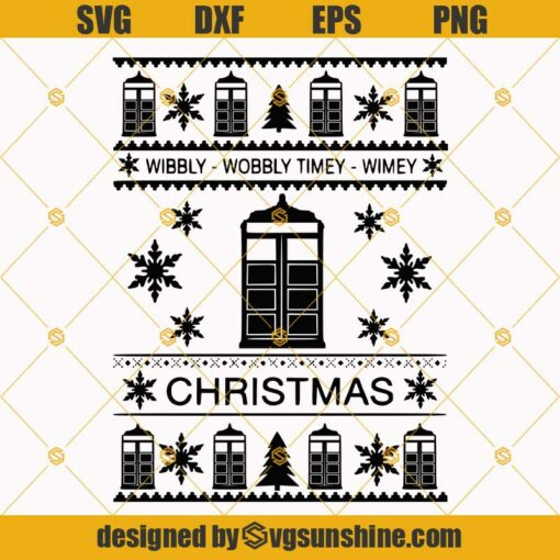 Doctor Who Ugly Christmas Sweater SVG PNG DXF EPS