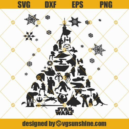 Star Wars Christmas Tree SVG, Starwars Christmas SVG, Christmas Tree SVG DXF EPS PNG