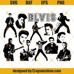 Elvis Presley SVG Bundle, Elvis Presley SVG PNG DXF EPS Cut Files Clipart Cricut