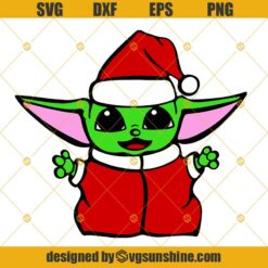 Baby Yoda Santa Hat SVG, Baby Yoda Christmas SVG, Star Wars Christmas SVG PNG DXF EPS Cut Files