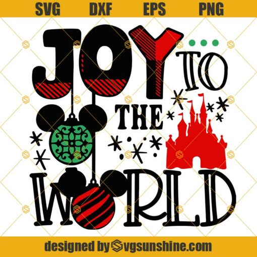 Joy to the World Disney Christmas SVG PNG DXF EPS Cut Files Clipart Cricut