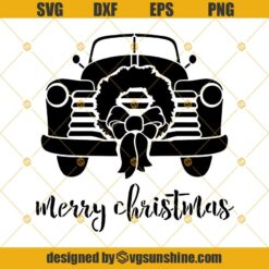Merry Christmas Truck SVG PNG DXF EPS Cut Files Clipart Cricut