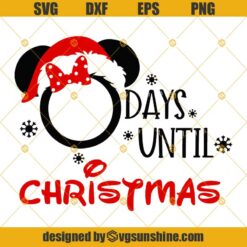 Minnie Head Disney Christmas Countdown Svg, Days Until Christmas Svg