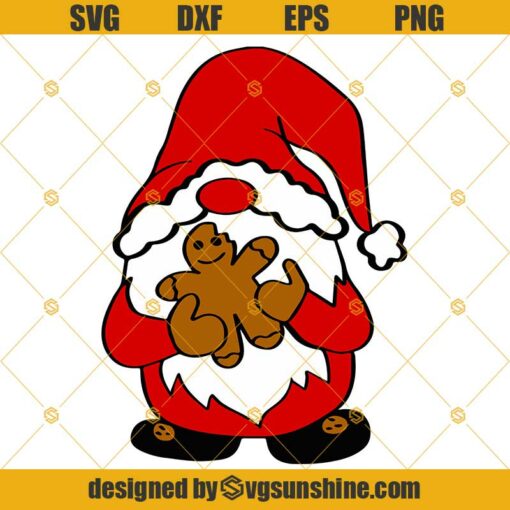 Gnome Santa Claus SVG, Christmas Gnome SVG PNG DXF EPS Cut Files Clipart Cricut