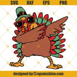 Dabbing Turkey Thanksgiving SVG PNG DXF EPS Cut Files Clipart Cricut