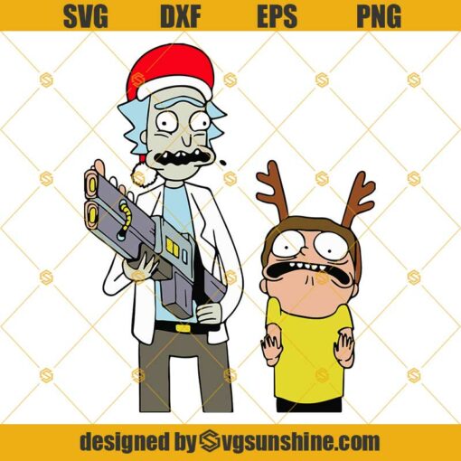 Christmas Rick and Morty SVG PNG DXF EPS Cut Files Clipart Cricut