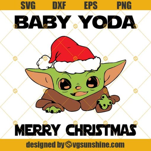 Baby Yoda Merry Christmas Svg, Cute Yoda Svg, Star Wars Christmas Svg