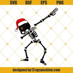 Dabbing Christmas Skeleton SVG, Santa Skeleton SVG, Skeleton with Santa Hat SVG PNG DXF EPS
