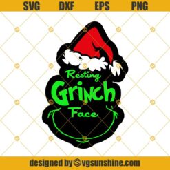 Resting Grinch Face SVG, Grinch SVG, Christmas SVG PNG DXF EPS