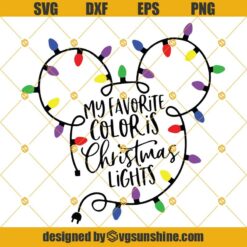 My Favorite Color Is Christmas Lights Mickey Svg, Mickey Mouse With Christmas Lights SVG, Christmas Mickey Head Svg, Christmas Lights Svg, Mickey Svg