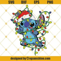 Stitch Disney Xmas Light Christmas, Christmas Stitch SVG, Disney Christmas SVG, Lilo and Stitch Merry Christmas SVG DXF EPS PNG
