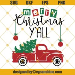 Tis The Season Christmas Truck And Tree SVG DXF EPS PNG Cricut Silhouette Vector Clipart
