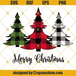 Christmas Trees Svg, Christmas SVG, Merry Christmas Svg, Buffalo Plaid Christmas Tree Svg, Merry Christmas SVG PNG DXF EPS Cut Files Clipart Cricut