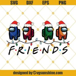 Among Us Friends Christmas SVG, Among Us SVG, Merry Christmas SVG, Among Us Santa Hat SVG