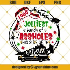 Jolliest Bunch Of Assholes This Side Of The Nuthouse Svg, Jolliest Bunch Of Christmas Vacation Svg, Clark Griswold Buffalo Plaid Hat Svg
