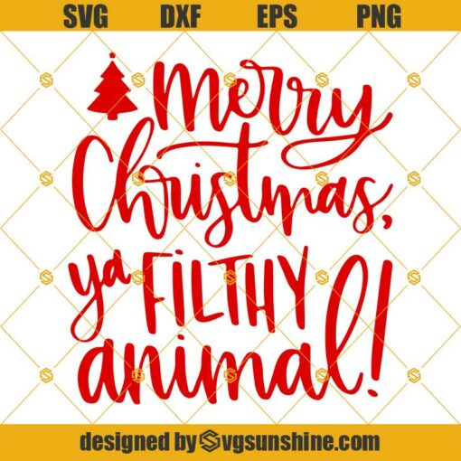 Merry Christmas Ya Filthy Animal SVG PNG DXF EPS Cut Files Clipart Cricut, Christmas SVG, Home Alone SVG