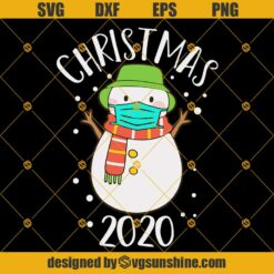 Christmas 2020 Snowman with Face Mask SVG, Quarantine Christmas 2020 SVG, Snowman with Mask SVG, Snowman 2020 SVG