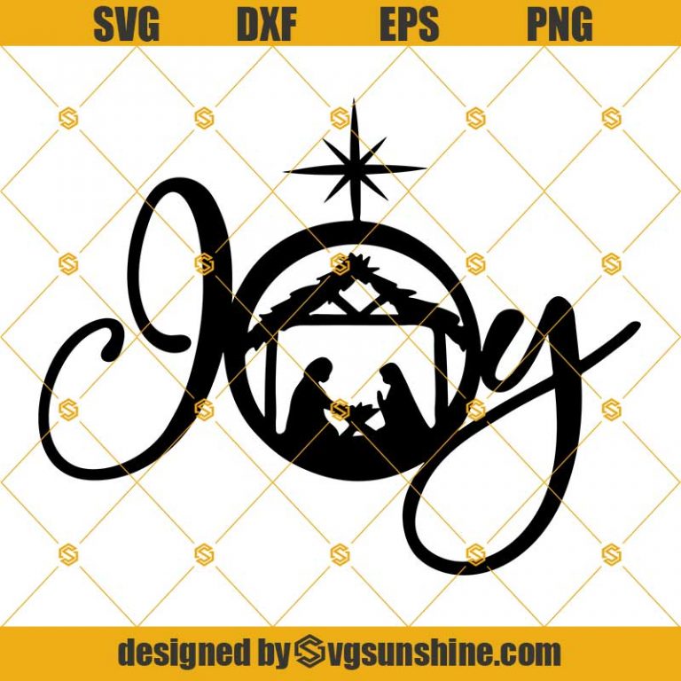 Joy with Christmas Nativity Scene Svg, Nativity Svg, Jesus Christ Svg ...