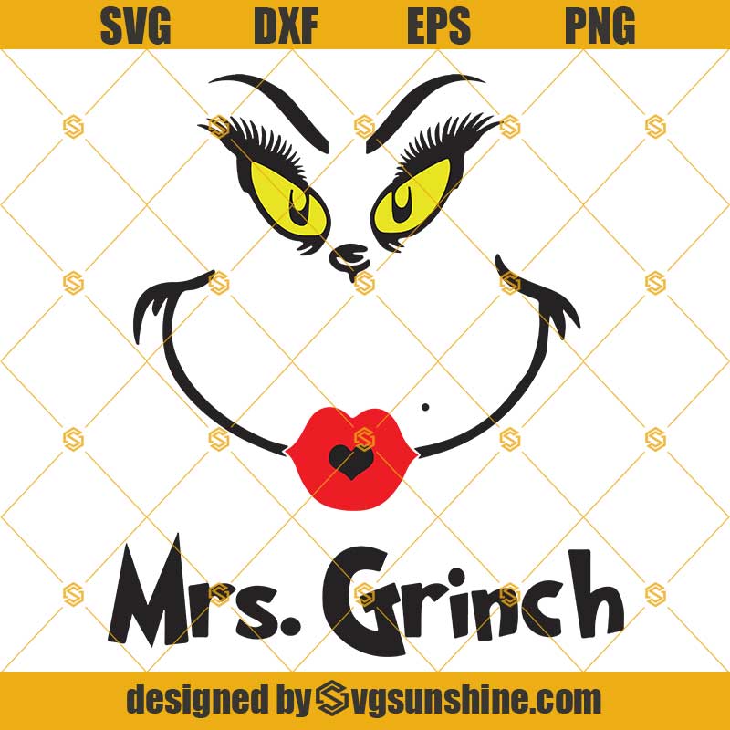 Mrs Grinch SVG, The Grinch SVG, Grinch Face SVG, Grinch SVG, Christmas