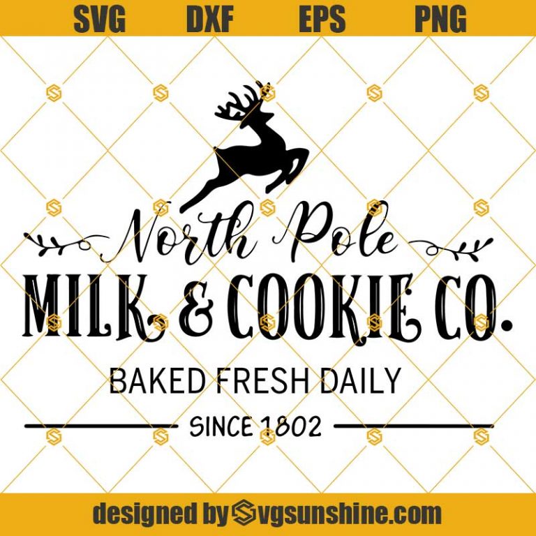 North Pole Milk and Cookie Co. SVG, Christmas Baking SVG, North Pole ...