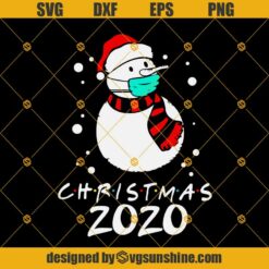 Snowman Face Mask Christmas 2020 SVG PNG DXF EPS Cut Files Clipart Cricut, Christmas Quarantine 2020 SVG