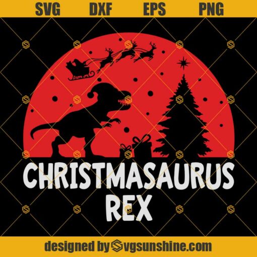 Christmasaurus Rex SVG, Christmas T-Rex SVG, Christmas Dinosaur SVG, T-Rex SVG, Jurassic Park Christmas SVG