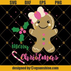 Gingerbread Girl Svg, Gingerbread Svg, Kids Christmas Svg, Merry Christmas Svg