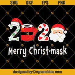 2020 Merry Christ-Mask Svg, Christmas Facemask Santa Svg, Merry Quarantine Christmas 2020 Svg, Christmas Face Mask Svg