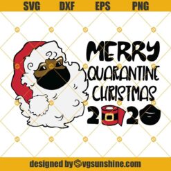 Christmas Afro Woman SVG, Merry Quarantine Christmas 2020 SVG, African American Santa SVG, Black Woman SVG, Afro Santa Woman SVG