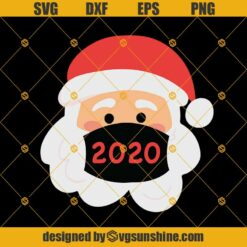Santa Wearing Mask Svg, Santa Claus Mask Svg, Funny Santa Claus 2020 Svg, Quarantine Christmas Svg, Christmas Face Mask Svg