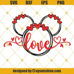 Unwelded Love Heart Svg, Disney Svg, Disney File Valentine's Day Svg, Love Svg Mickey Mouse Svg