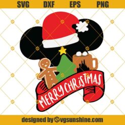 Merry Christmas Svg, Christmas Inspired By Disney Mickey Svg,  Gingerbread Man Svg, Gingerbread Man And Mickey Svg, Mickey Svg, Mickey Christmas Svg