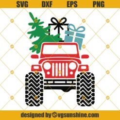 Jeep Christmas SVG, Jeep Car Christmas SVG, Christmas Gifts, Christmas Car SVG, Santa Hat SVG, Jeep SVG