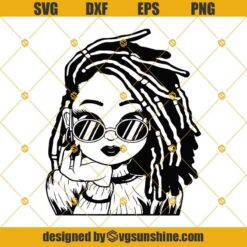 Afro Girl SVG, Afro Cute Girl Big Eyes Glasses Braids Locs Hairstyle Ebony SVG, Nubian Melanin Hipster SVG, Black Girl SVG