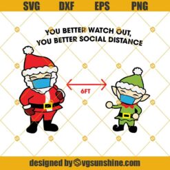 Christmas Social Distance SVG, Santa Claus Wearing Face Mask SVG, Elf  Face Mask SVG, Quarantine Christmas 2020 SVG