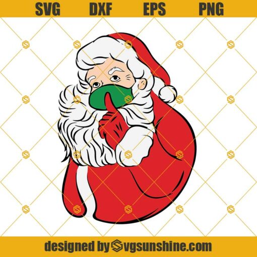 Quarantine Santa Claus SVG, Santa Claus Face Mask SVG, Merry Quarantine Christmas 2020 SVG, Santa Claus 2020 SVG