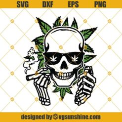 Skull Smoking Joint Svg, Smoking Marijuana Svg, Smoking Cannabis Svg, Smoking Weed Cut Files, Skull Svg, Cannabis Svg