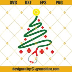 Christmas Nurse Stethoscope SVG PNG DXF EPS Cut Files Clipart Cricut , Nurse SVG, Christmas Tree SVG, Nurse Christmas SVG