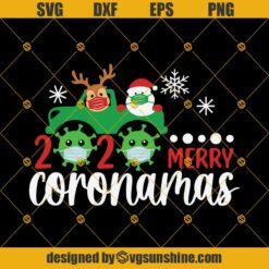 Christmas Truck Svg, 2020 Merry Coronamas Svg, Santa and Reindeer Face Mask Svg, 2020 Virus Face Mask Svg, Quarantine Christmas Svg