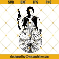 Han Solo SVG, Star Wars SVG, Star Wars Millennium Falco SVG, Han Solo Star Wars Cut Files Clipart Cricut