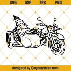 Motorcycle with Christmas Tree SVG, Biker Christmas SVG, Motorcycle SVG, Christmas Tree SVG