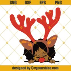 Merry Christmas Black Girl SVG, Just A Girl Who Loves Christmas SVG, Black Girl In Cap Christmas SVG PNG DXF EPS Files For Cricut
